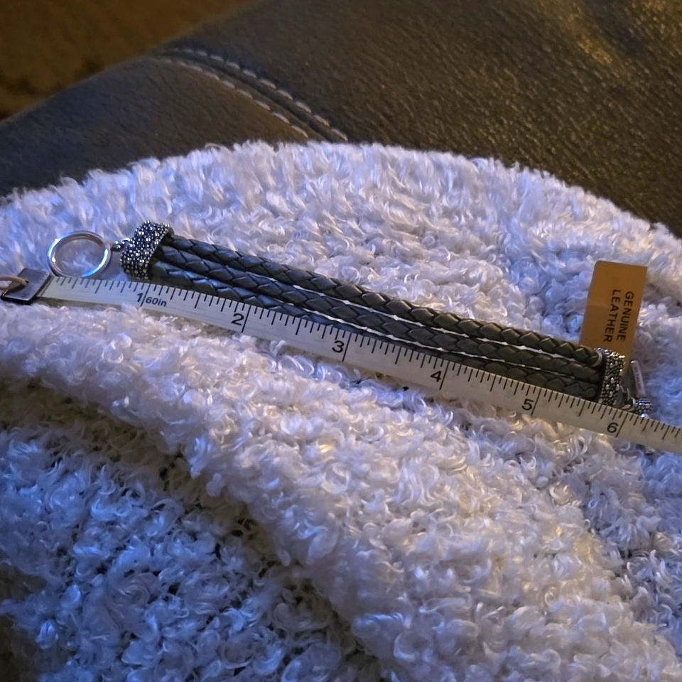 Michael Dawkins Leather And Sterling Silver Toggle Bracelet 49$